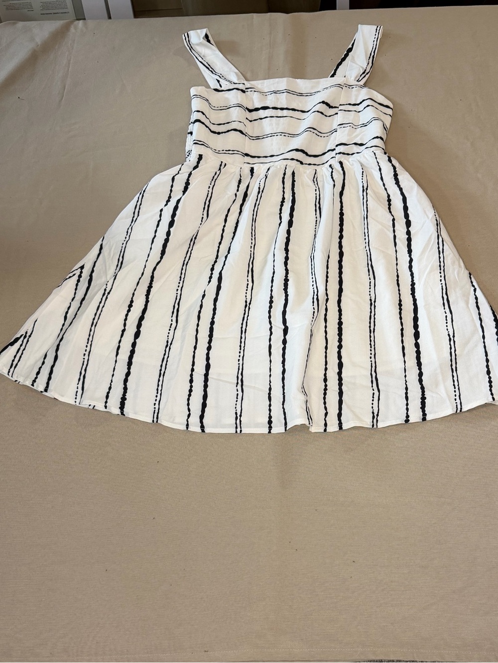 Cupshe White and Black Striped A-Line Skirt